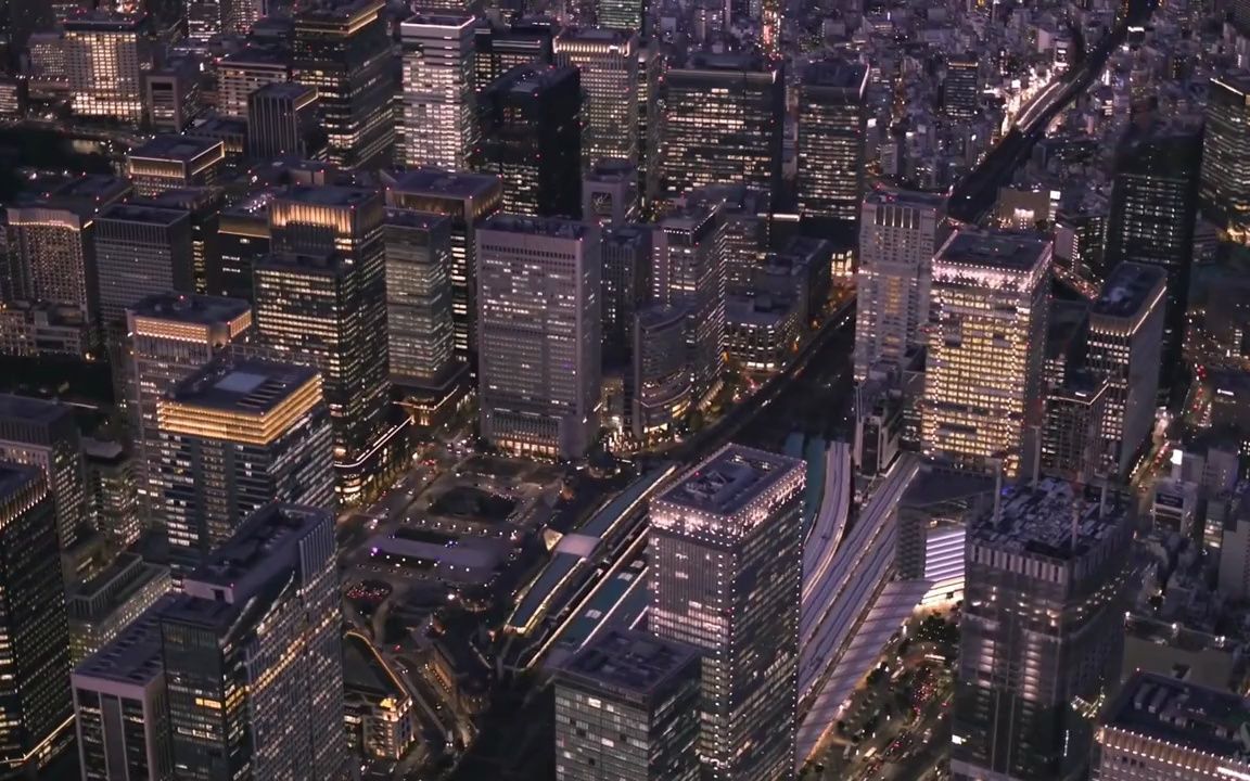 东京魔幻夜景,地标cbd无敌航拍