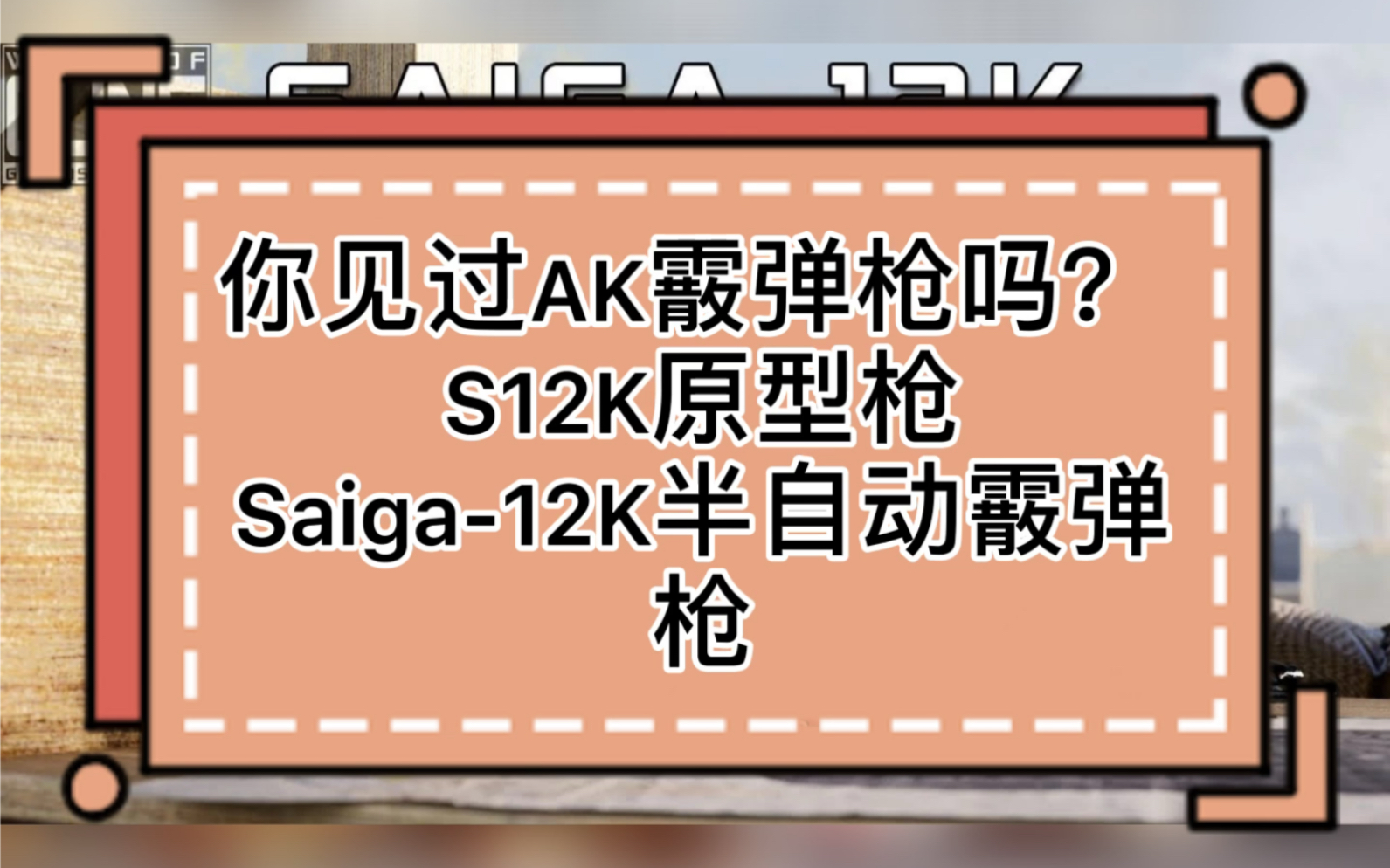 你见过AK霰弹枪吗? S12K原型枪Saiga12K哔哩哔哩bilibili