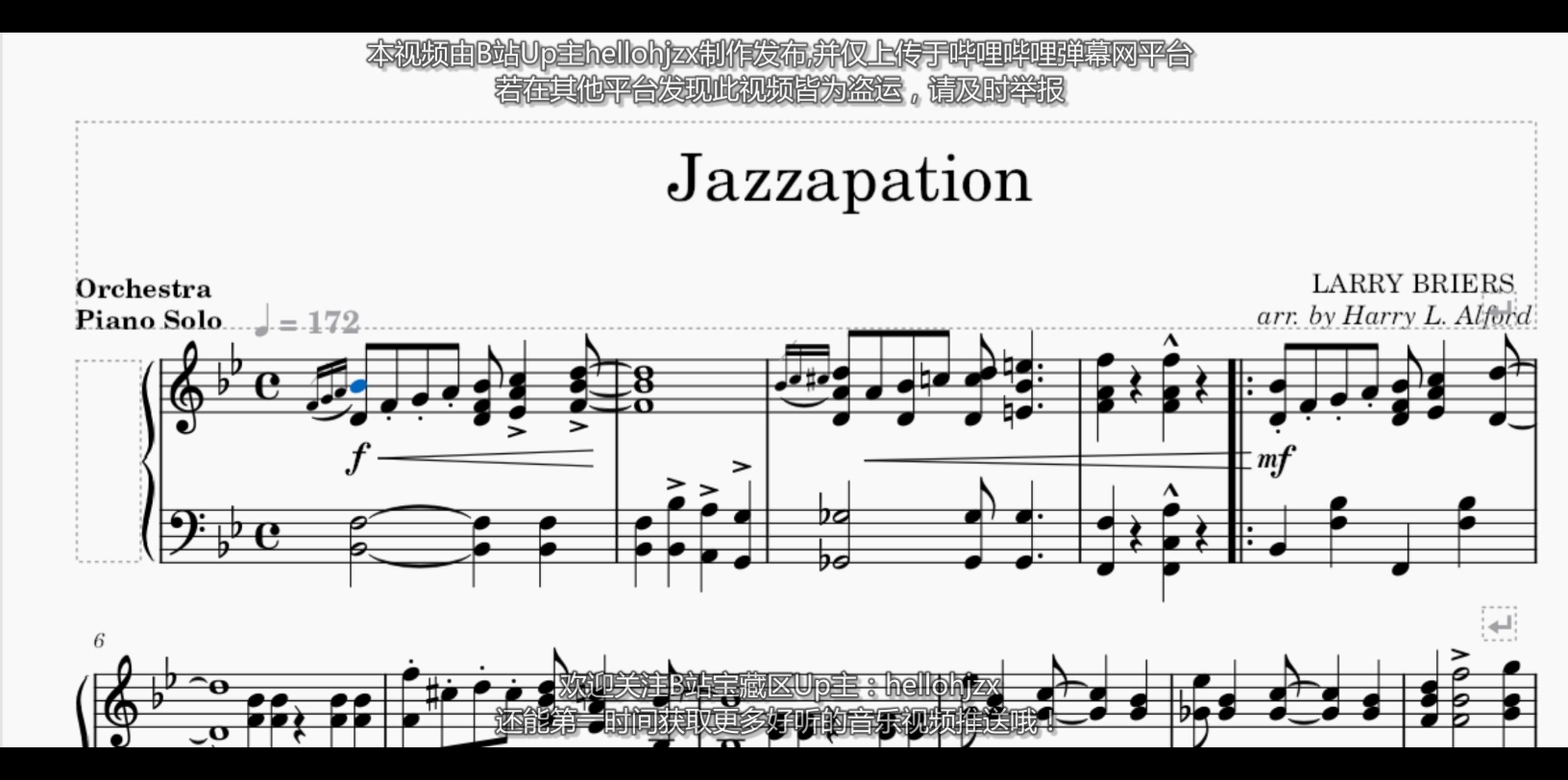 [图]拉里·布里耶斯：《爵士风格的狐步舞曲》- Larry Briers:Jazzapation（1919年出版的拉格泰姆作品）