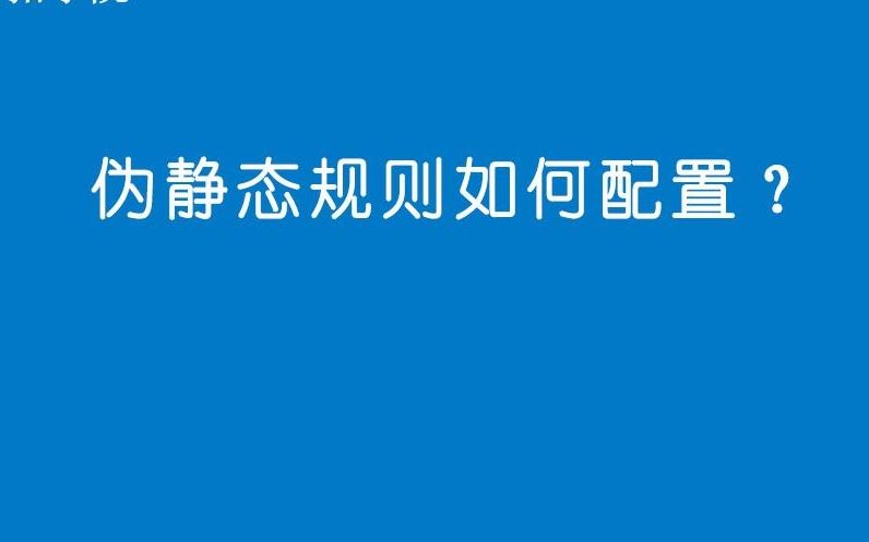 网站伪静态规则配置哔哩哔哩bilibili