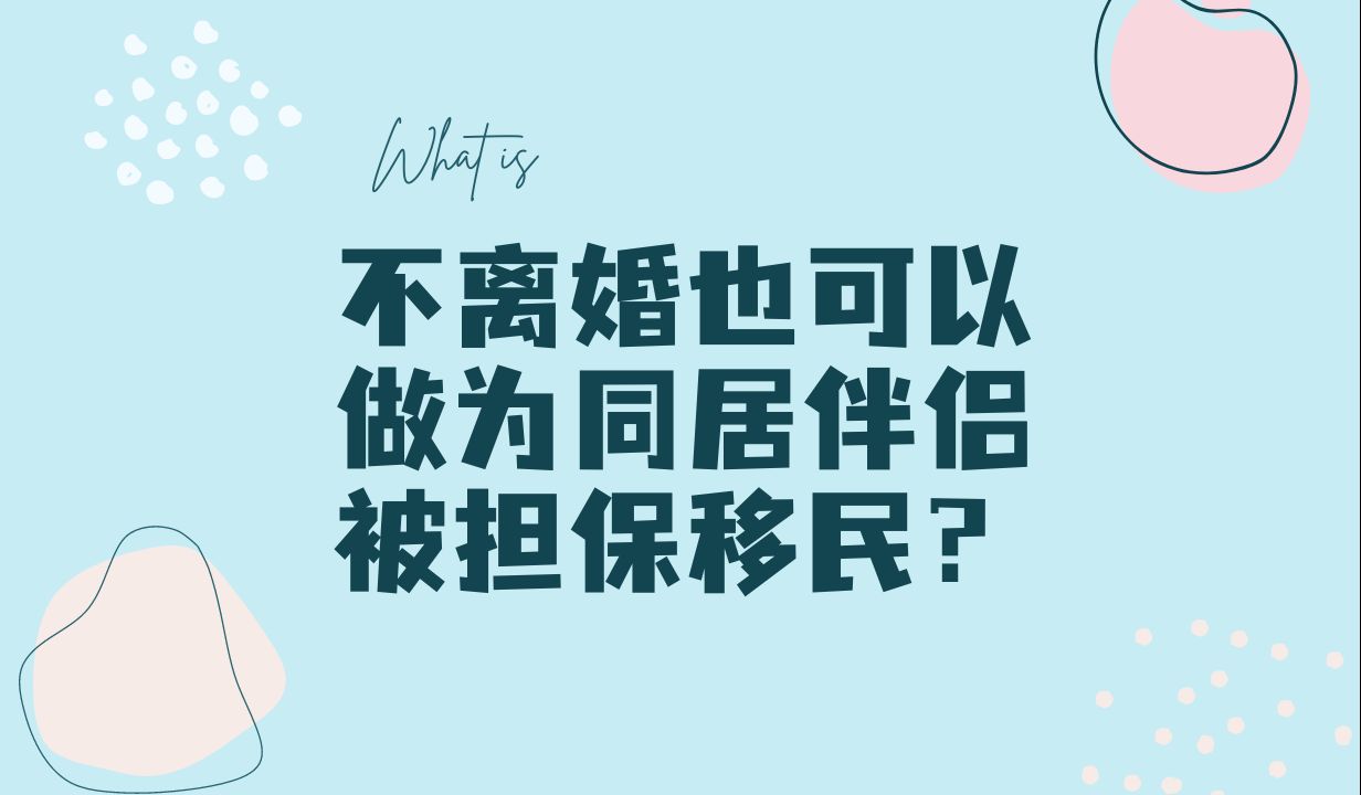 不离婚可以做为同居伴侣被担保移民?哔哩哔哩bilibili