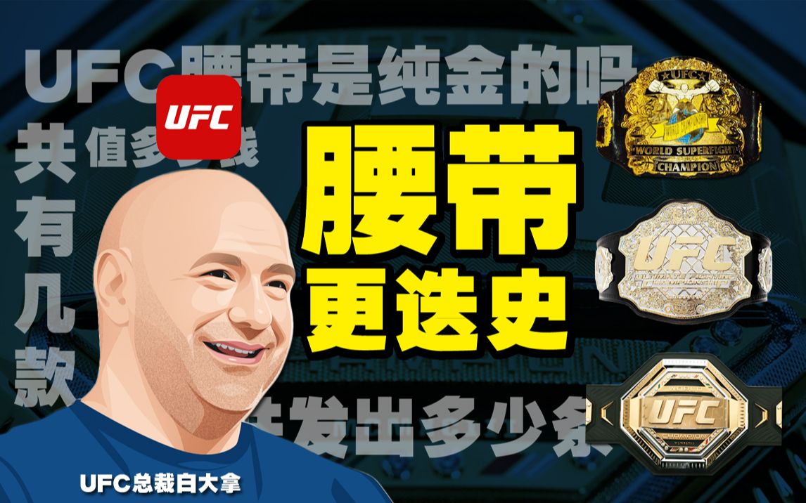 UFC金腰带全解密:一条腰带价值30万美金?有人手里握着11条哔哩哔哩bilibili