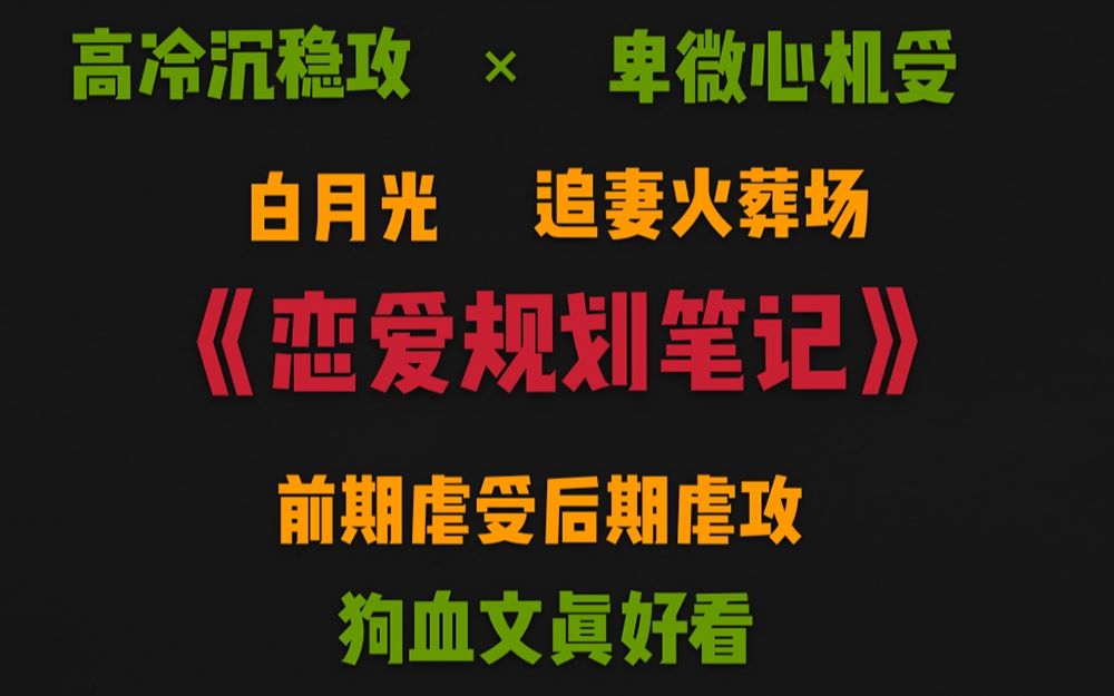 【原耽推文】追妻火葬场!《恋爱规划笔记》沉稳高冷攻*心计卑微受 前期虐受后期虐攻!狗血文真香哔哩哔哩bilibili