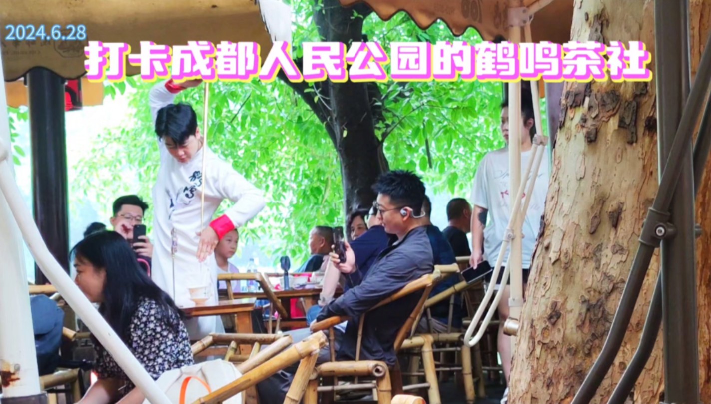 在鹤鸣茶社里享受一盏茶,体验一下成都人松弛的慢生活