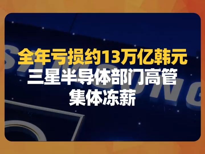 全年亏损约13万亿韩元,三星半导体部门高管集体冻薪哔哩哔哩bilibili