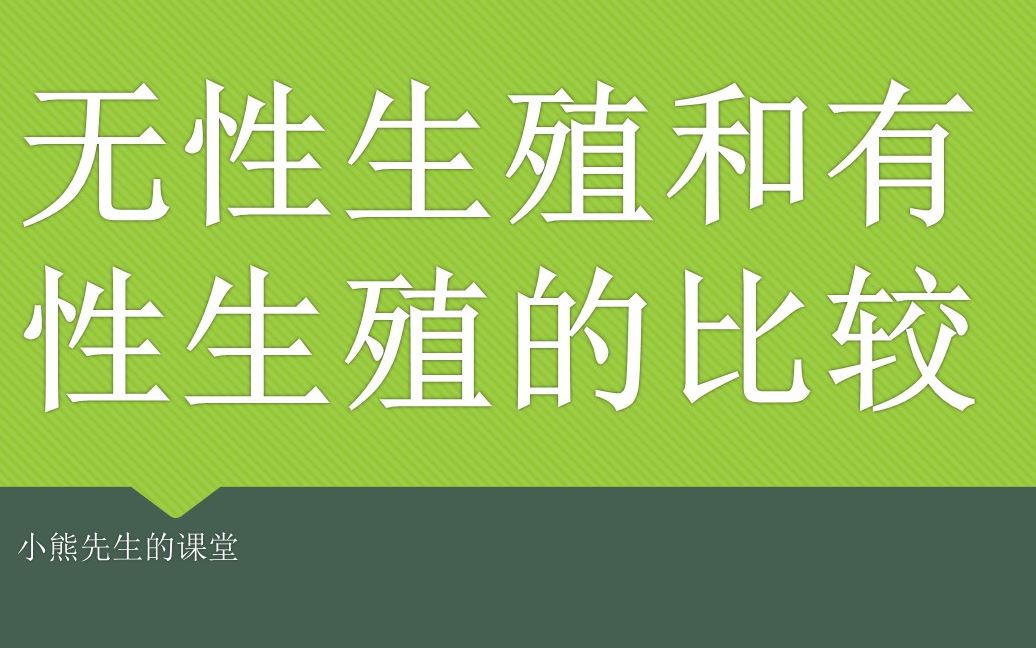 小熊先生的課堂中學生物無性生殖和有性生殖的比較