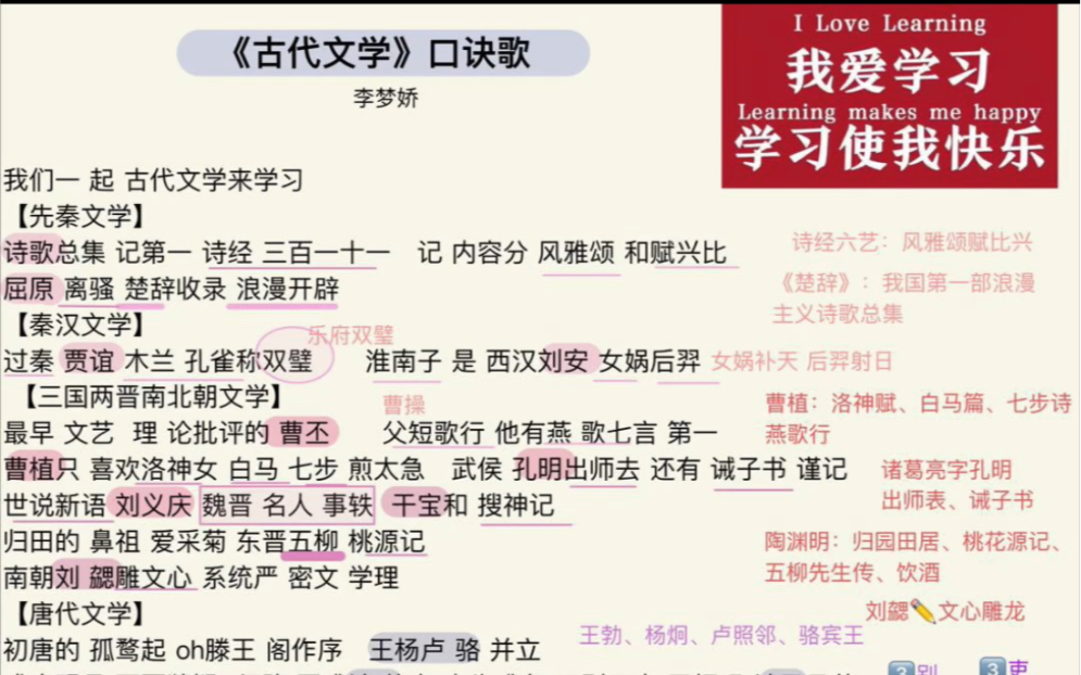 [图]公基/口诀歌/古代文学 改编歌曲：佛系少女