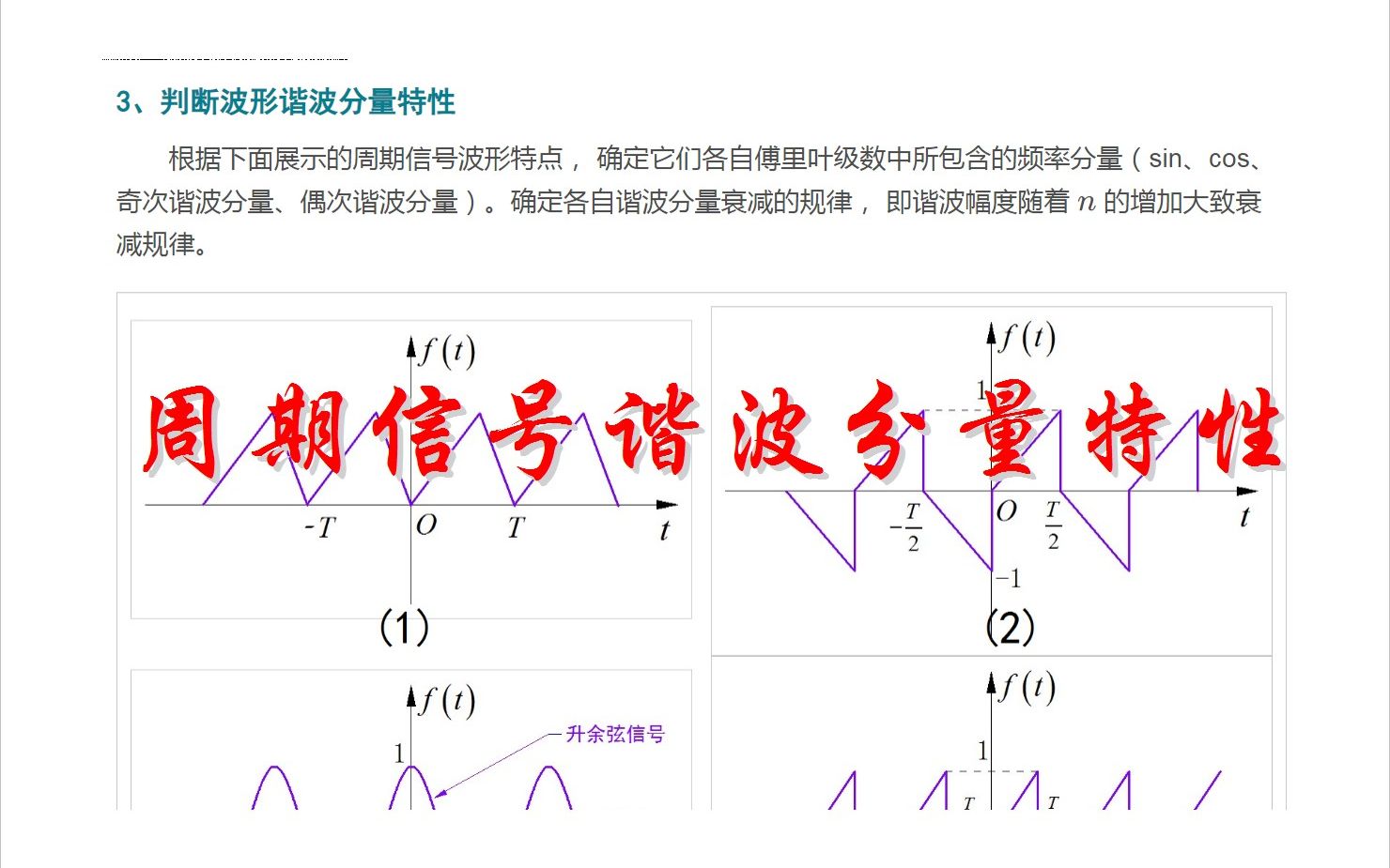 周期信号谐波分量特性哔哩哔哩bilibili