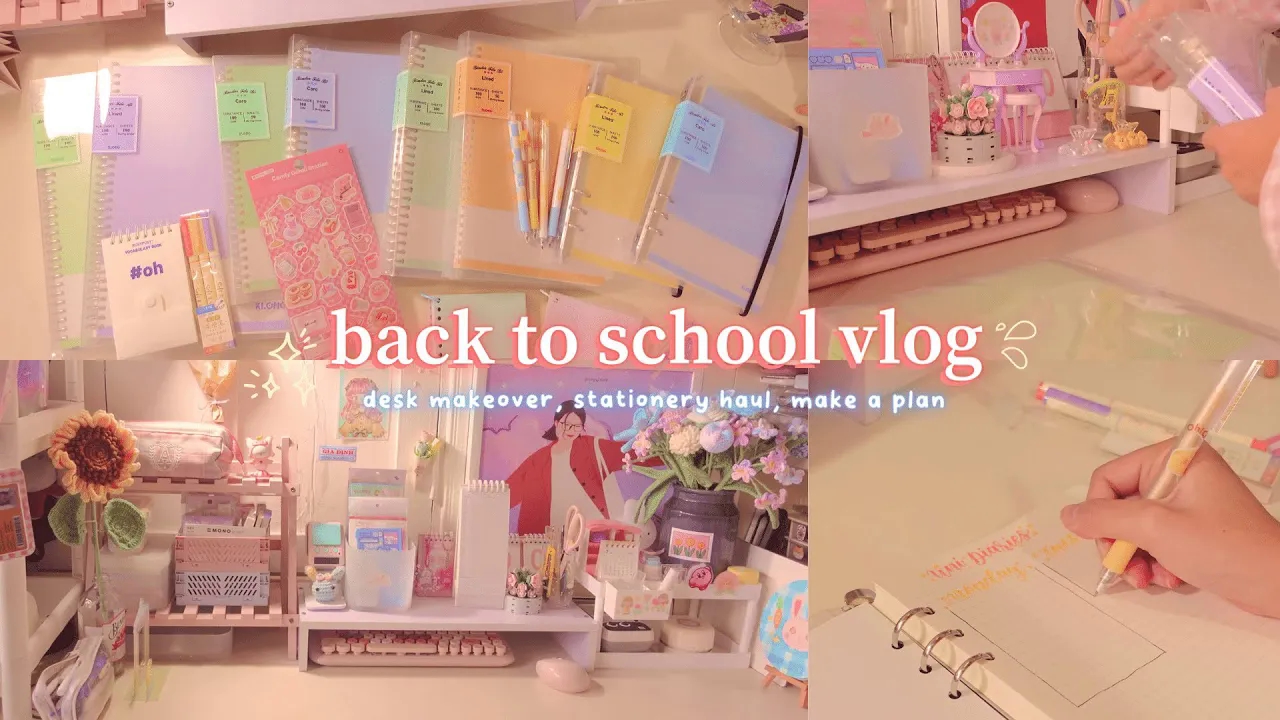 back to school Vlog|整理桌子,整理文具,规划新学年|jawonee哔哩哔哩bilibili