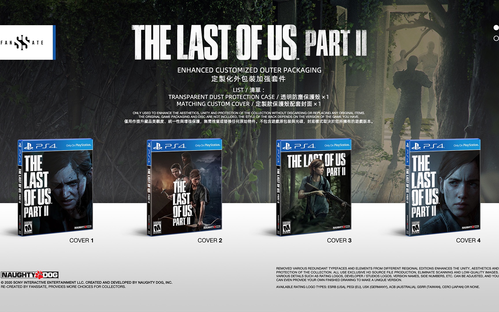 [图]【PS4/PS5/XBOX定制游戏封面与保护壳】THE LAST OF US PART II 最后生还者2 美国末日2