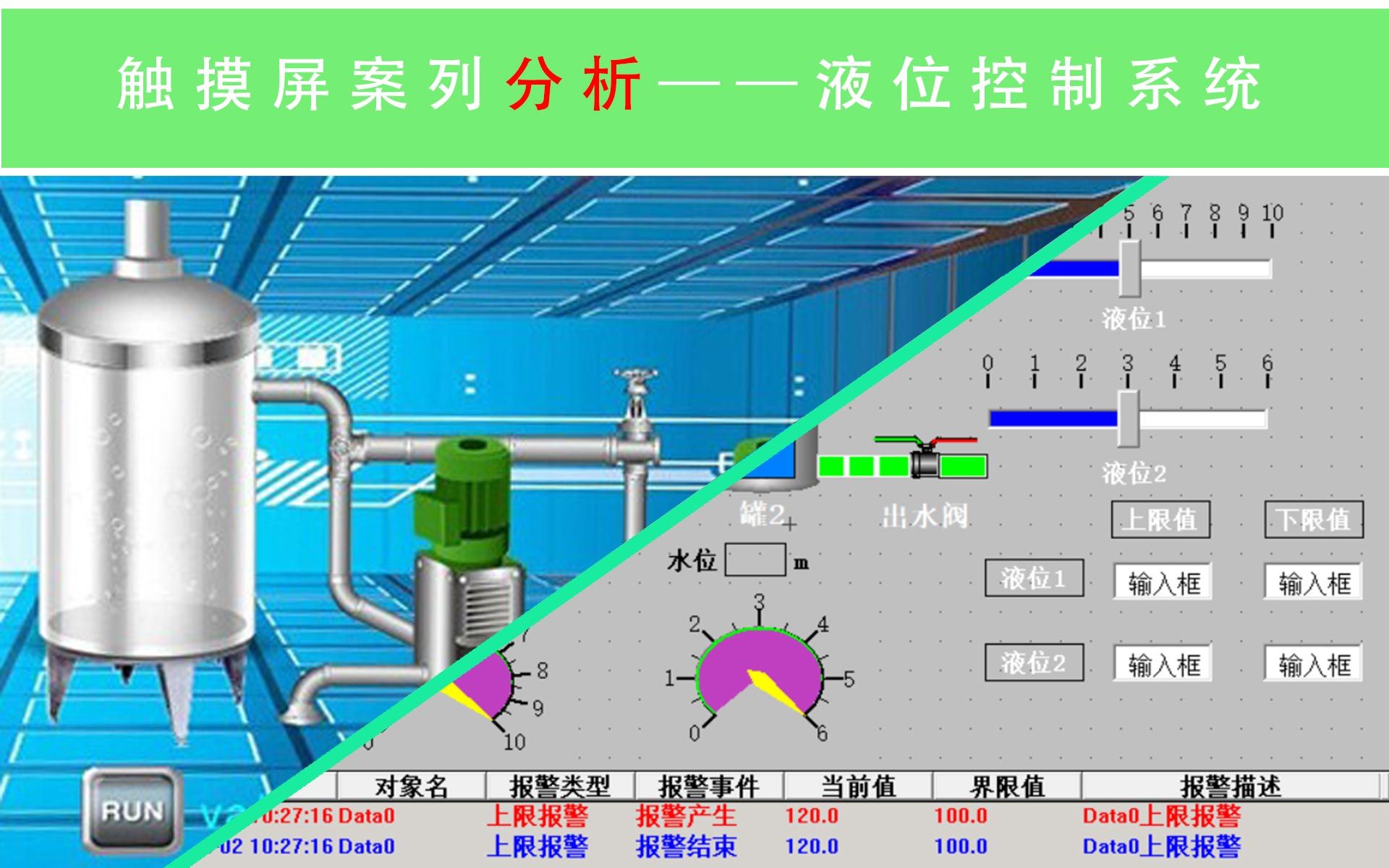 触摸屏案列分析液位控制系统哔哩哔哩bilibili