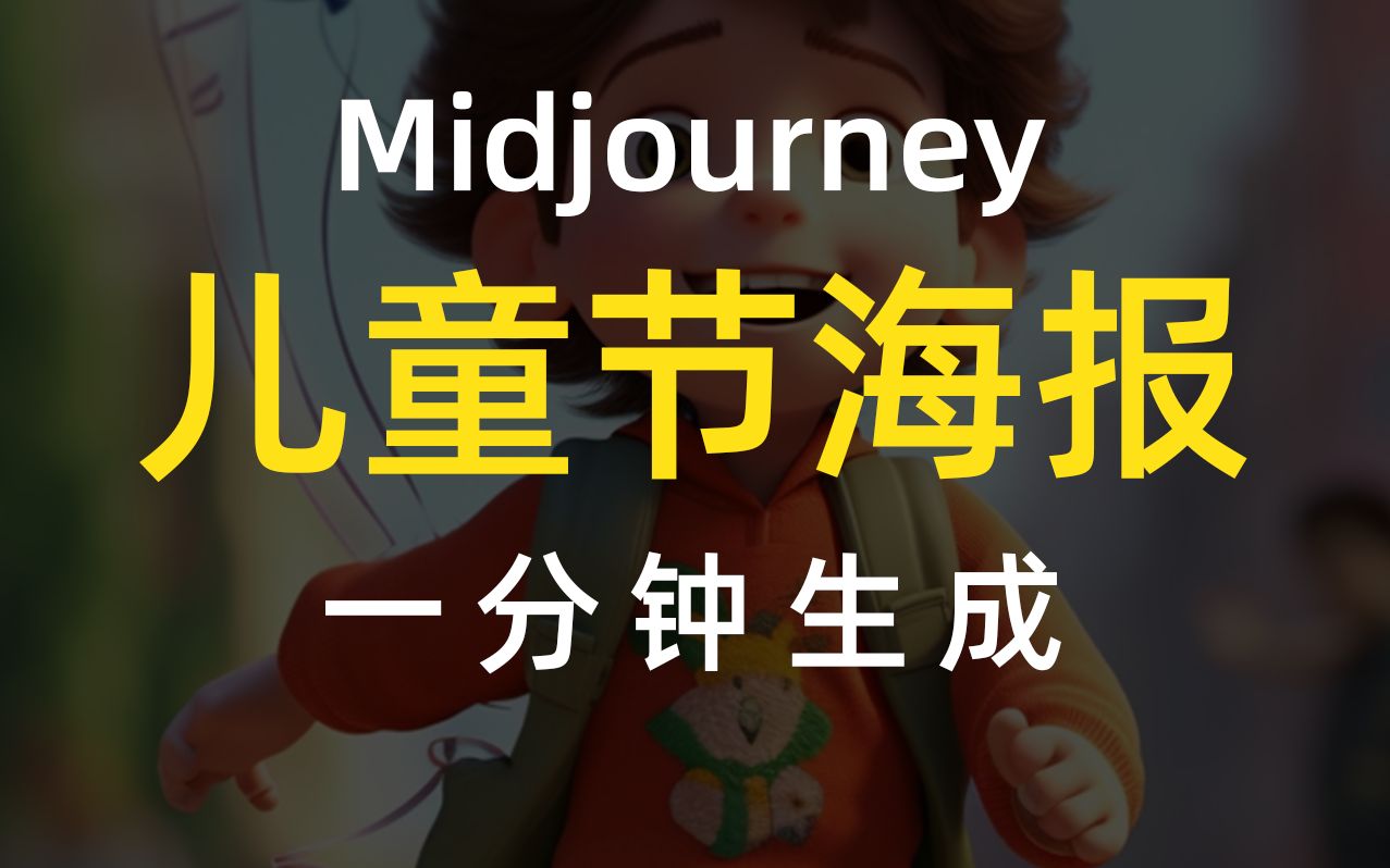 教你用midjourney一分钟生成儿童节海报哔哩哔哩bilibili