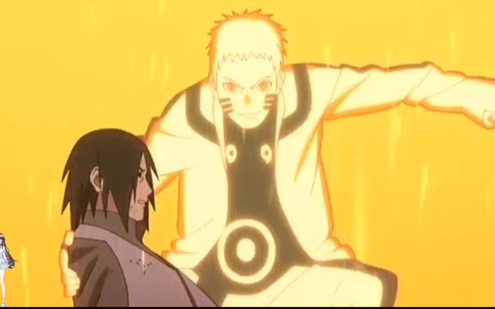 鸣人佐助vs大筒木桃式,须佐套九尾毁天灭地!