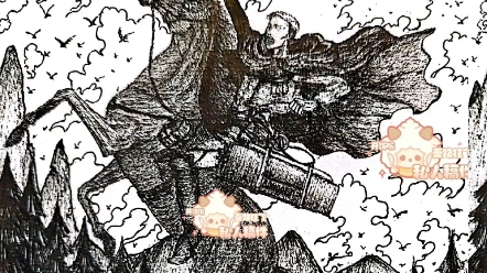 原创手绘《埃尔文团长的冲锋》,本画出纸质版带相框,300