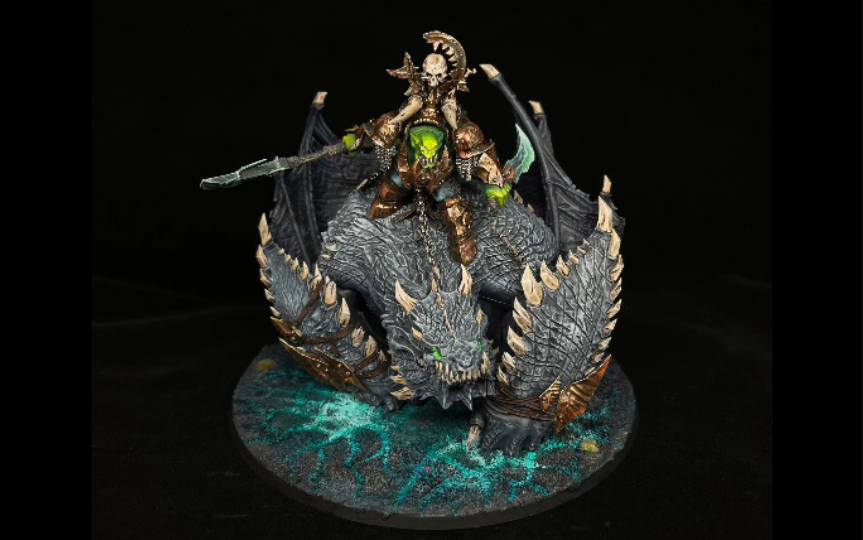 【战锤涂装】aos铁下巴包菜龙 黑龙配色 涂装分享