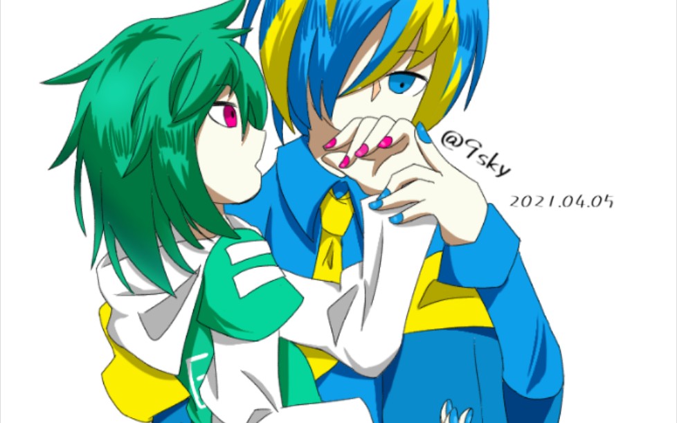 【曲拟/绘画过程】是良幸和良怒(()_哔哩哔哩