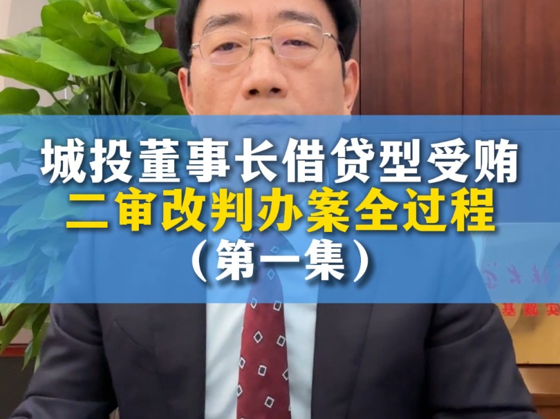 城投董事长借贷型受贿二审改判办案全程(一)哔哩哔哩bilibili