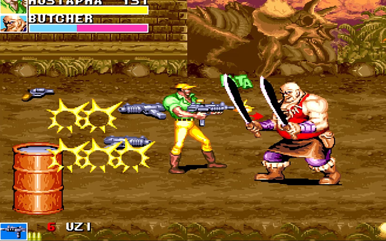 活动作品恐龙快打屠夫太弱了还没出拳就躺地上了