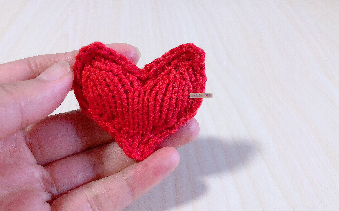 教程:棒针,鼓绷绷的爱心送给你.