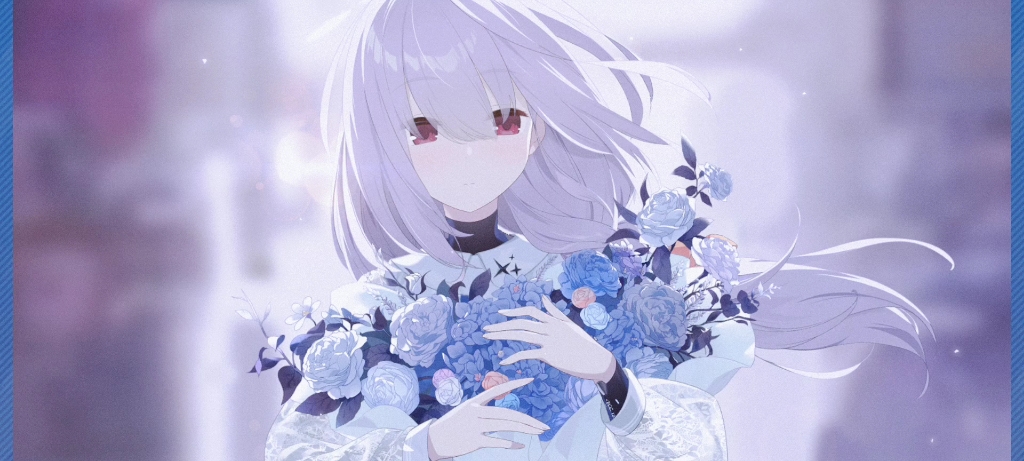 捧花的可爱女孩