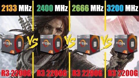 Kompliment bænk banan Ryzen 3 2200G APU vs RAM DDR4-2133 vs 2400 vs 2666 vs 3200 MHz-哔哩哔哩