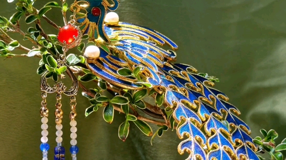 手工仿点翠之凤钗