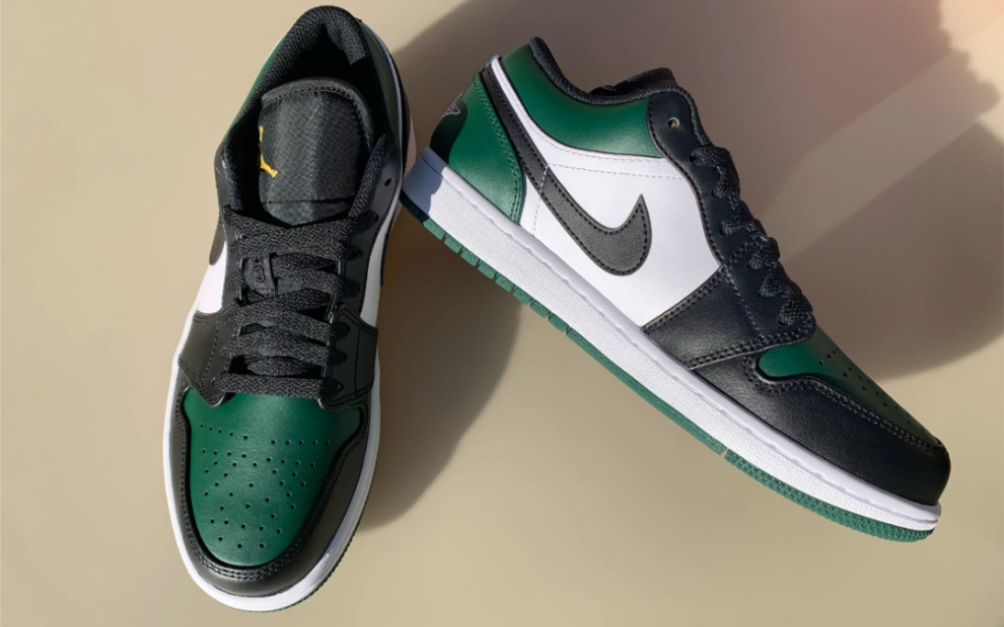 美国aj乔1低帮绿黑脚趾553558 371_哔哩哔哩_bilibili