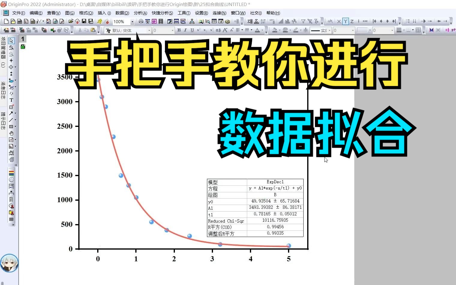 【研究生】手把手教你使用Origin拟合数据哔哩哔哩bilibili