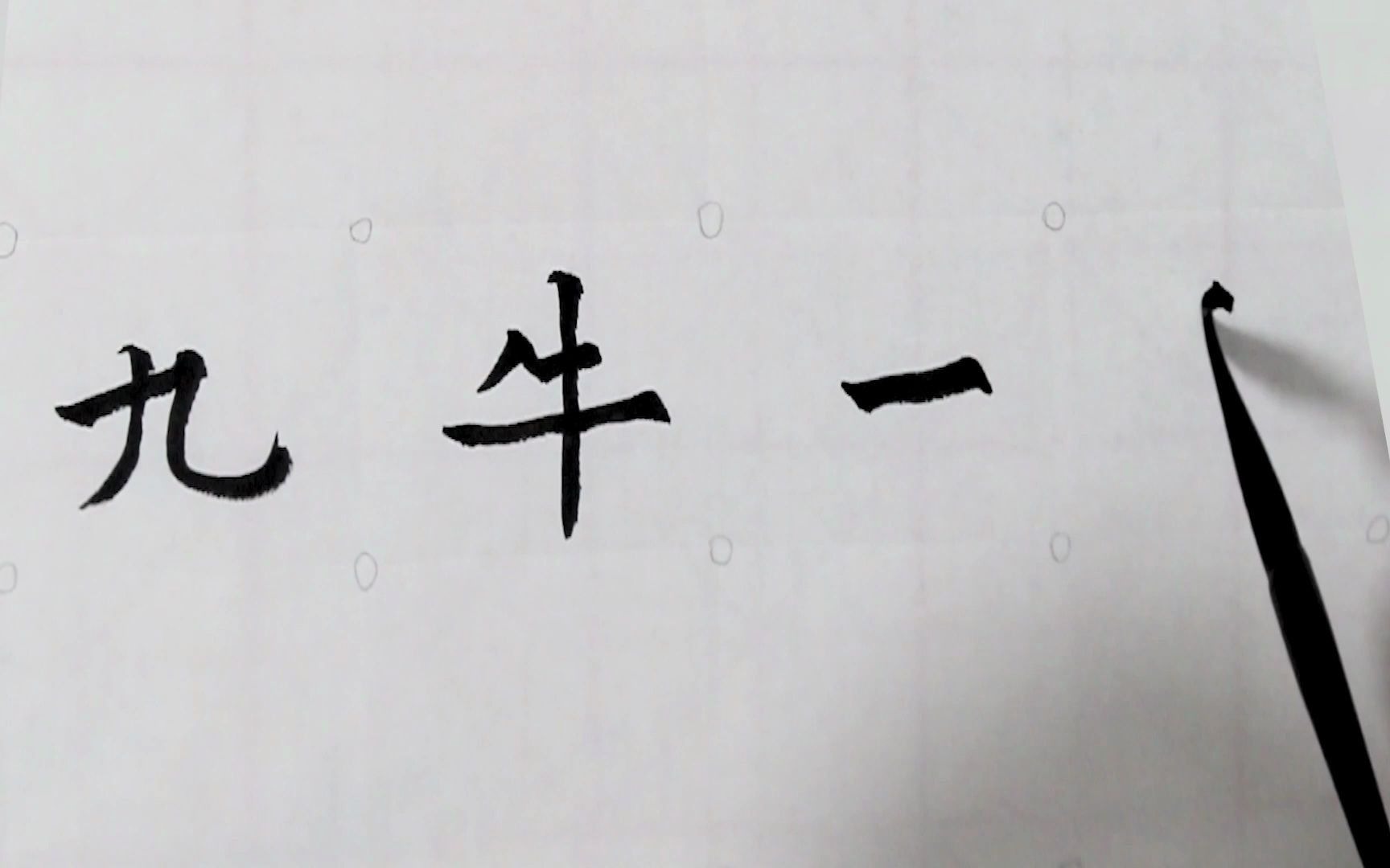 每日一词,欧体楷书毛笔字,成语繁简对照书写之九牛一毛哔哩哔哩bilibili