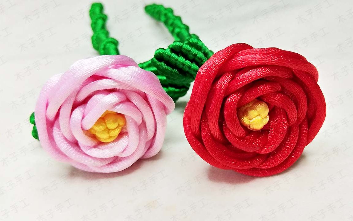 绳编立体玫瑰花图片