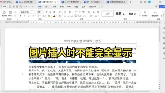 Download Video: WPS文字处理WORD小技巧图片插入时不能完全显示怎么解决