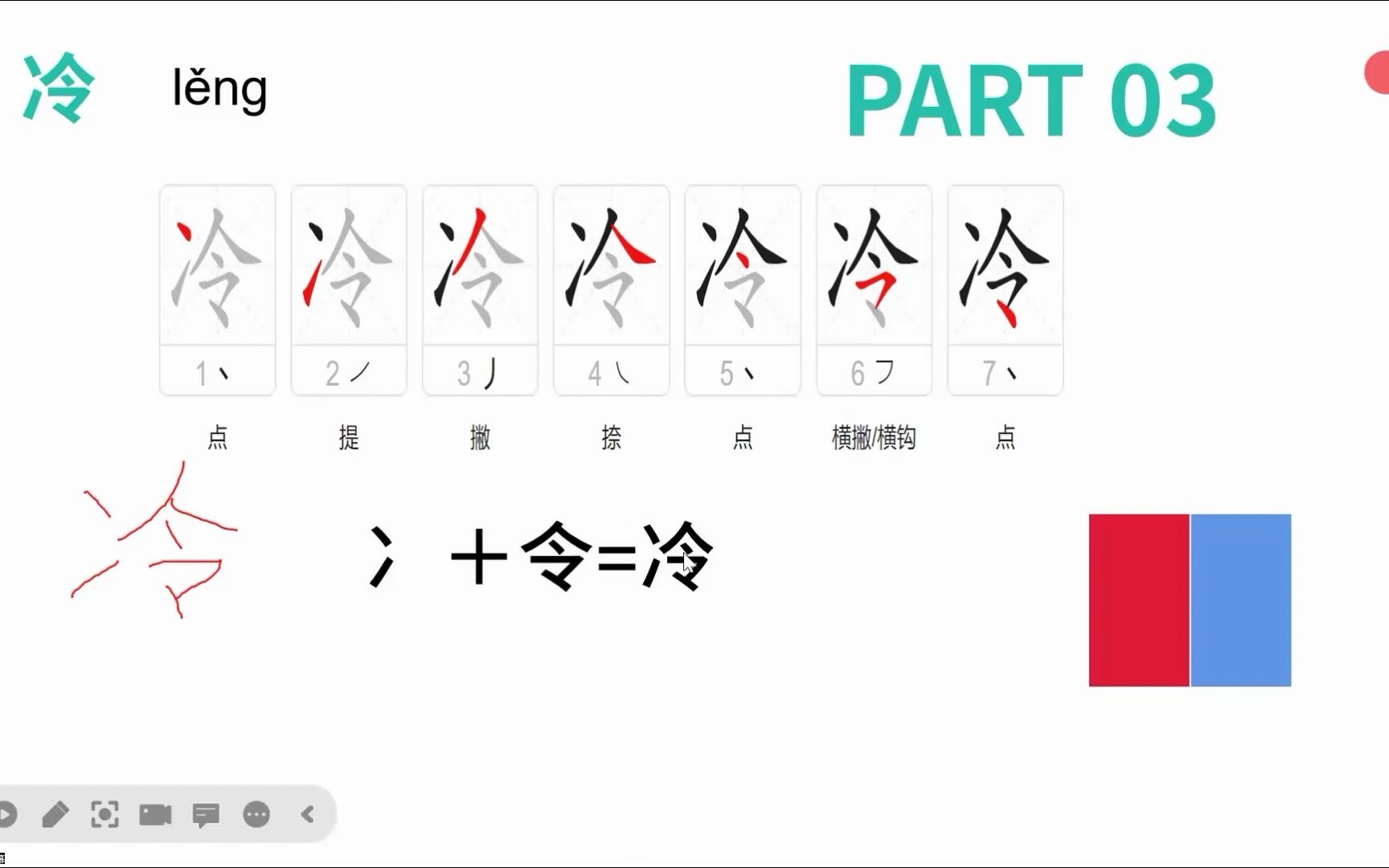 对外汉语初级汉字教学——两点水、双人旁、穴宝盖哔哩哔哩bilibili