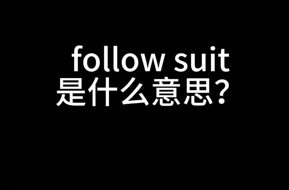 follow suit是什么意思?哔哩哔哩bilibili