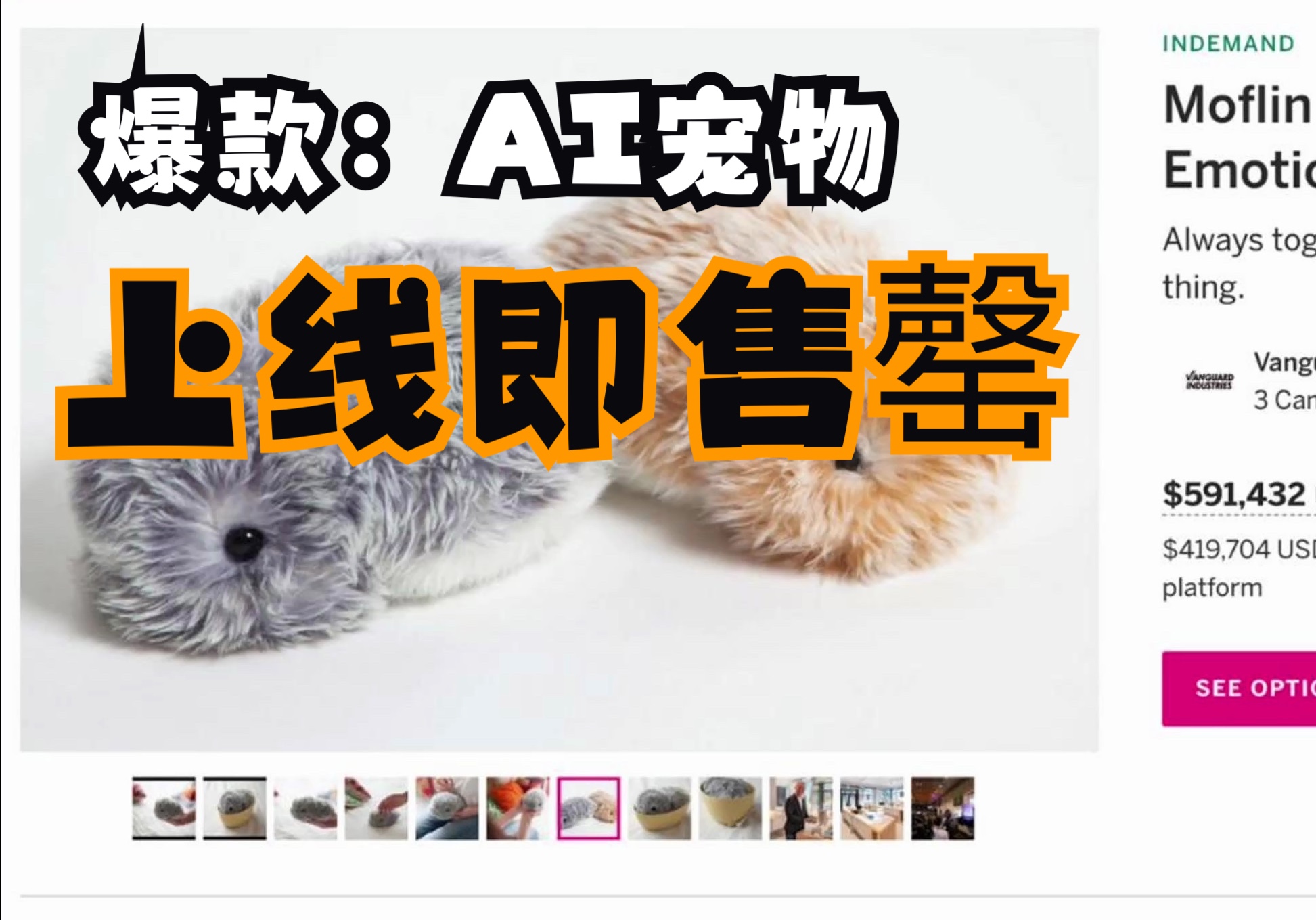 新奇创意选品:AI宠物Moflin!拥有情绪感知能力和性格哔哩哔哩bilibili