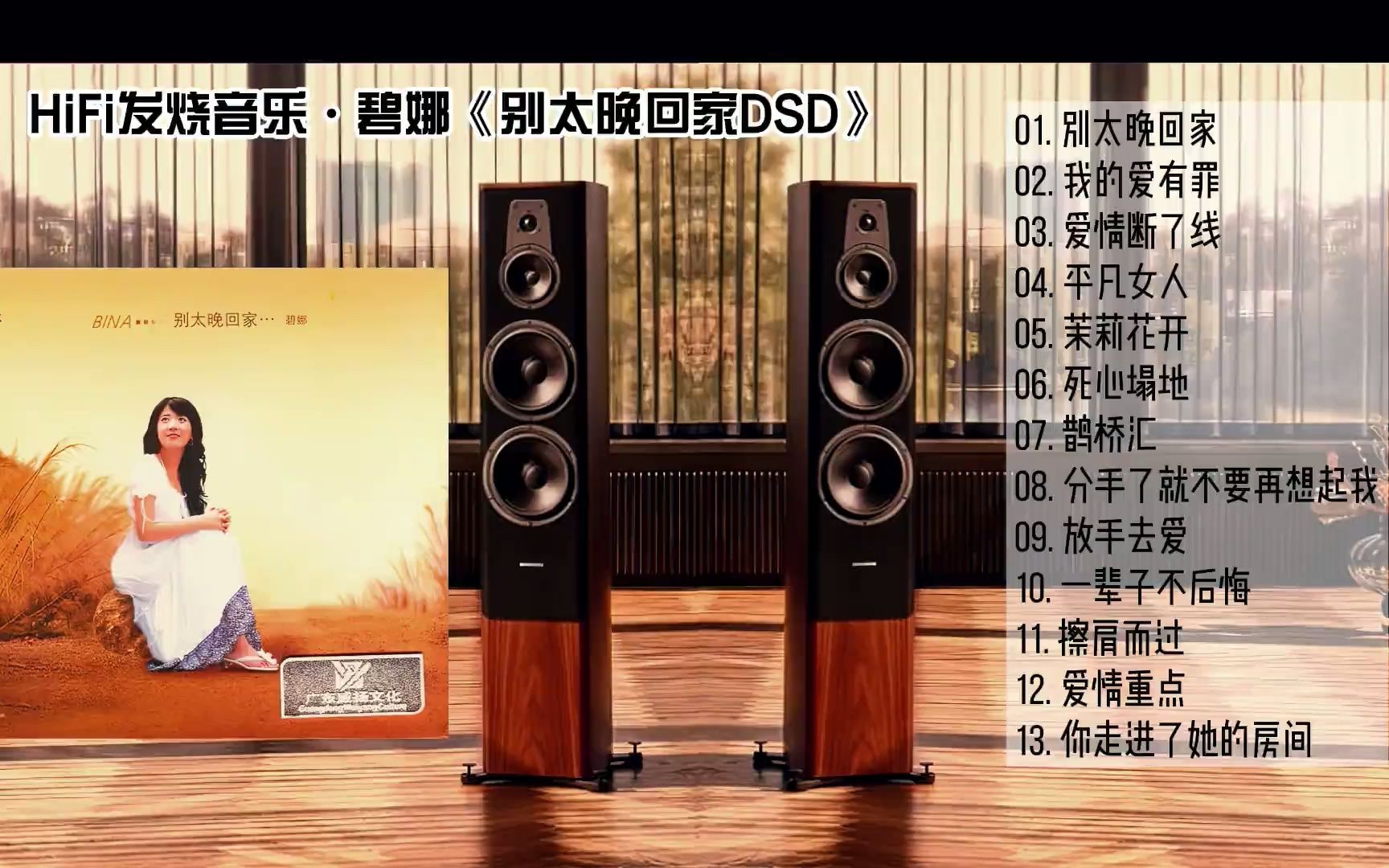 HiFi发烧音乐ⷮŠ碧娜《别太晚回家DSD》[动态歌词]佩带耳机哔哩哔哩bilibili