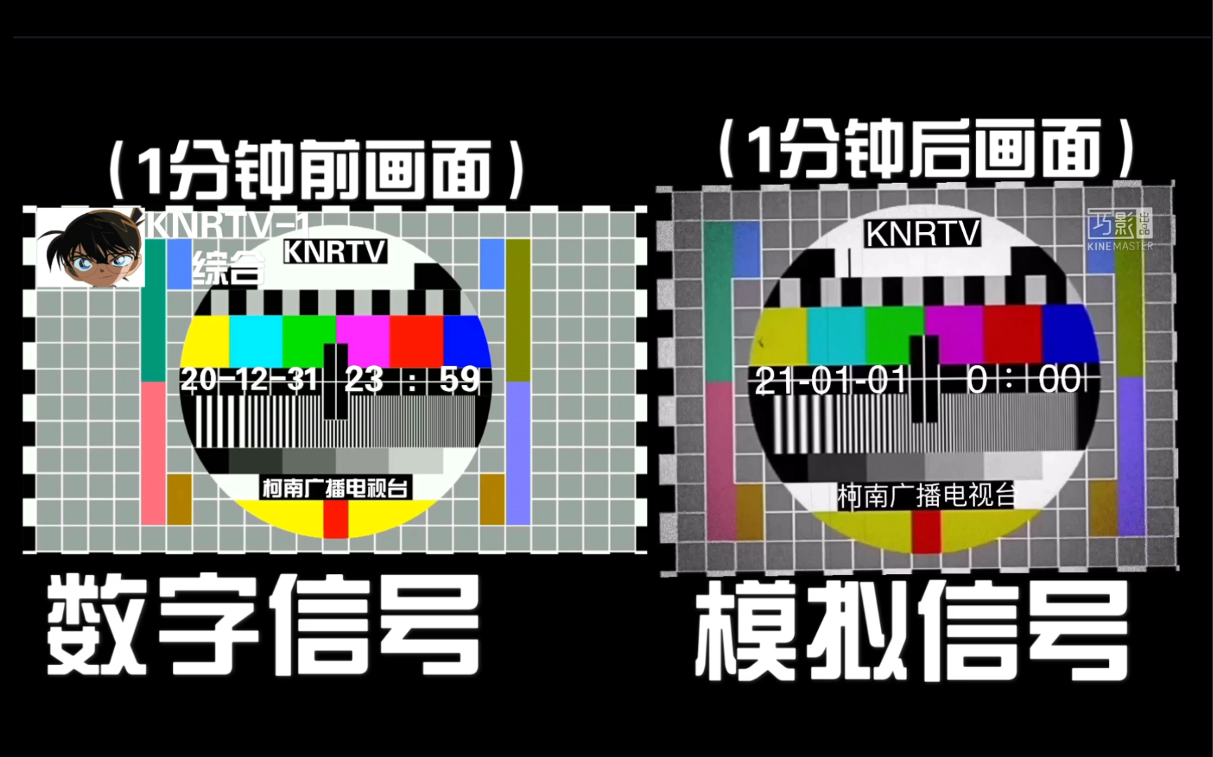 架空电视柯南广播电视台综合频道模拟信号停播时的情况数字信号与模拟