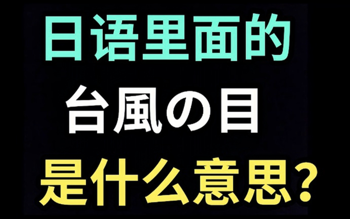 日语里的“台风の目”是什么意思?【每天一个生草日语】哔哩哔哩bilibili