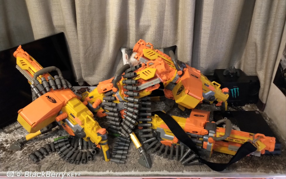 nerf 热火 火神 4锂电/3锂电 7弹链 试射