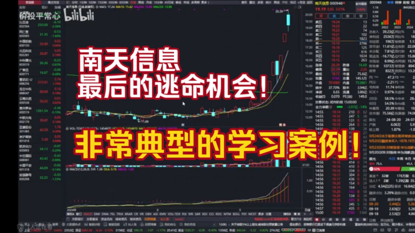 南天信息最后的逃命机会!非常值得学习的经典案例!哔哩哔哩bilibili