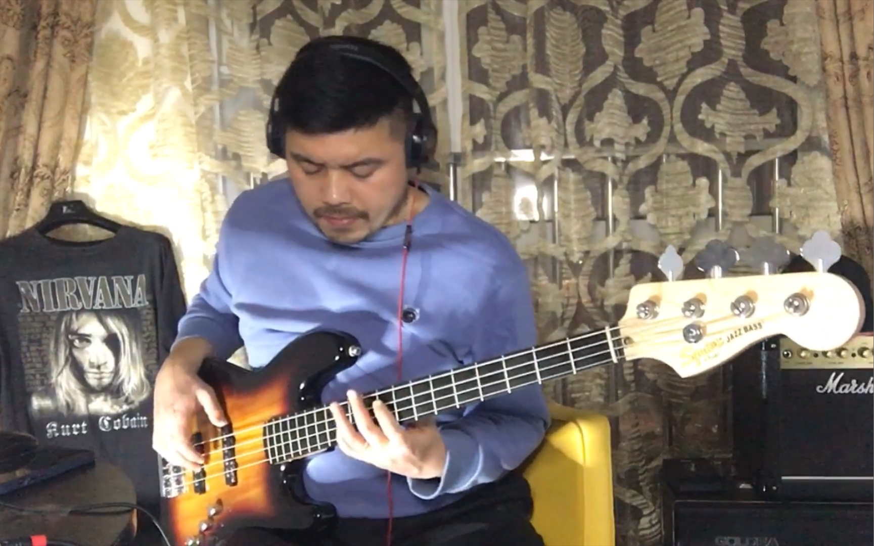 郭富城弹bass哈哈即兴bass郭富城梦伴live弹错太多了带耳机听