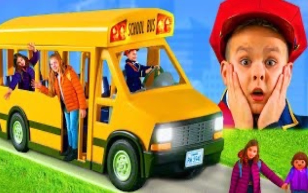 [图]儿童玩具世界：公共汽车上的轮子儿童歌曲与玩具 Wheels on the Bus Kids Song with Toys