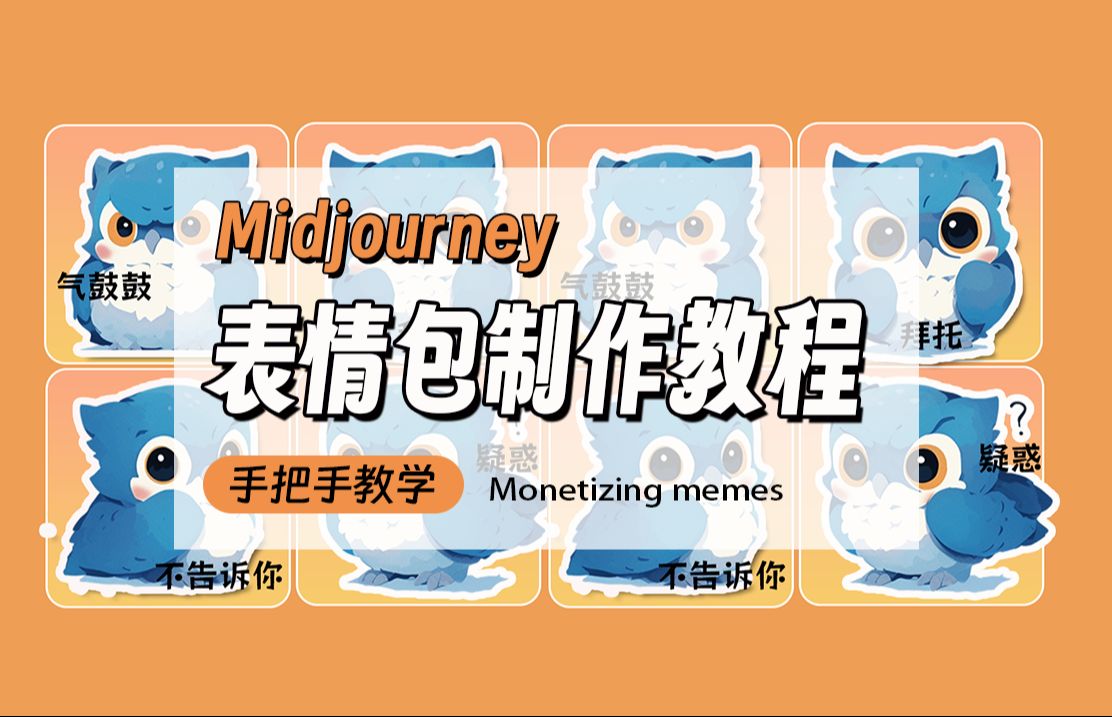 【Midjourney教程】教你一分钟制作表情包,新手小白也能学会!哔哩哔哩bilibili