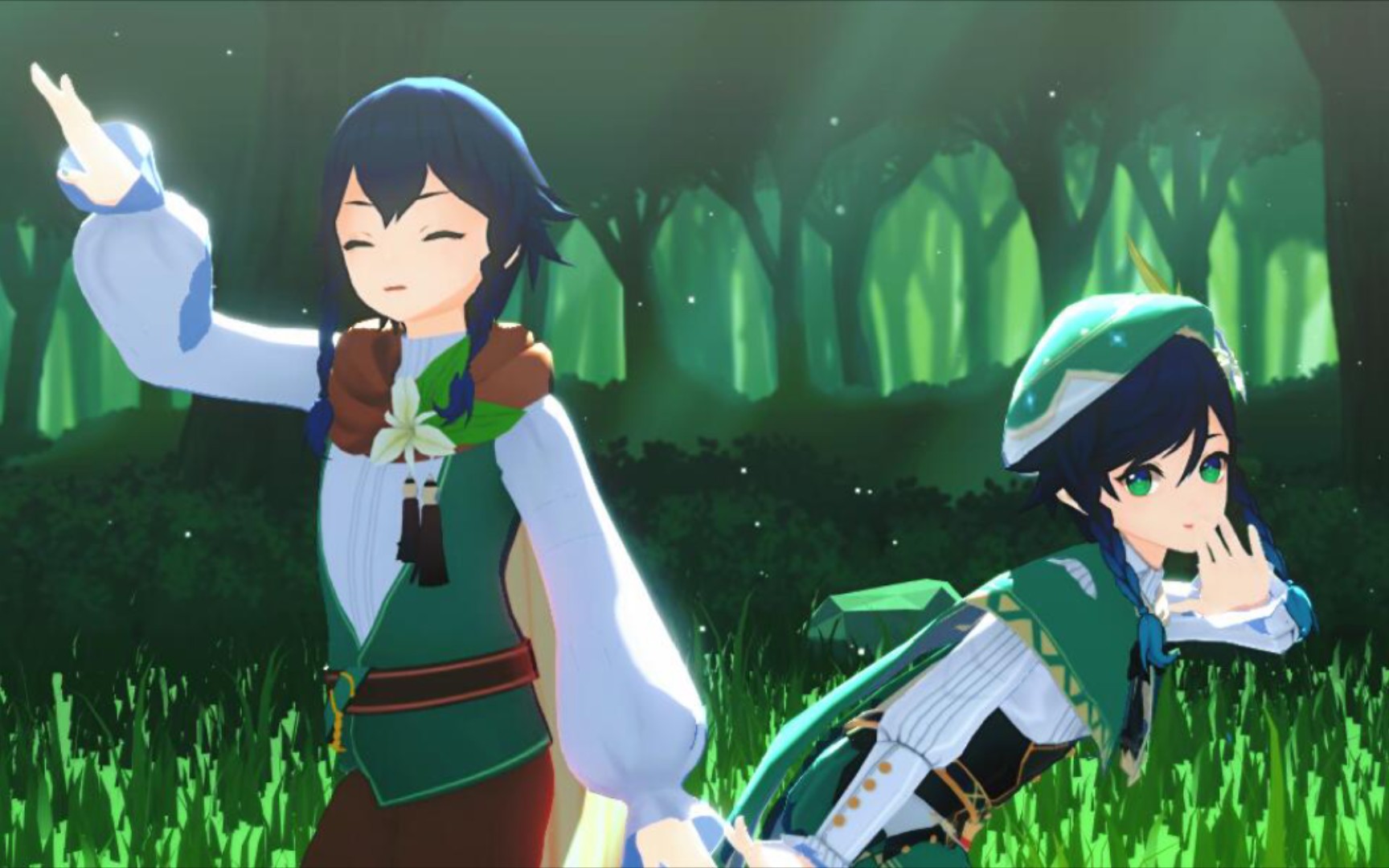 【原神mmd】才不是恶魔呢(无名少年x温迪)