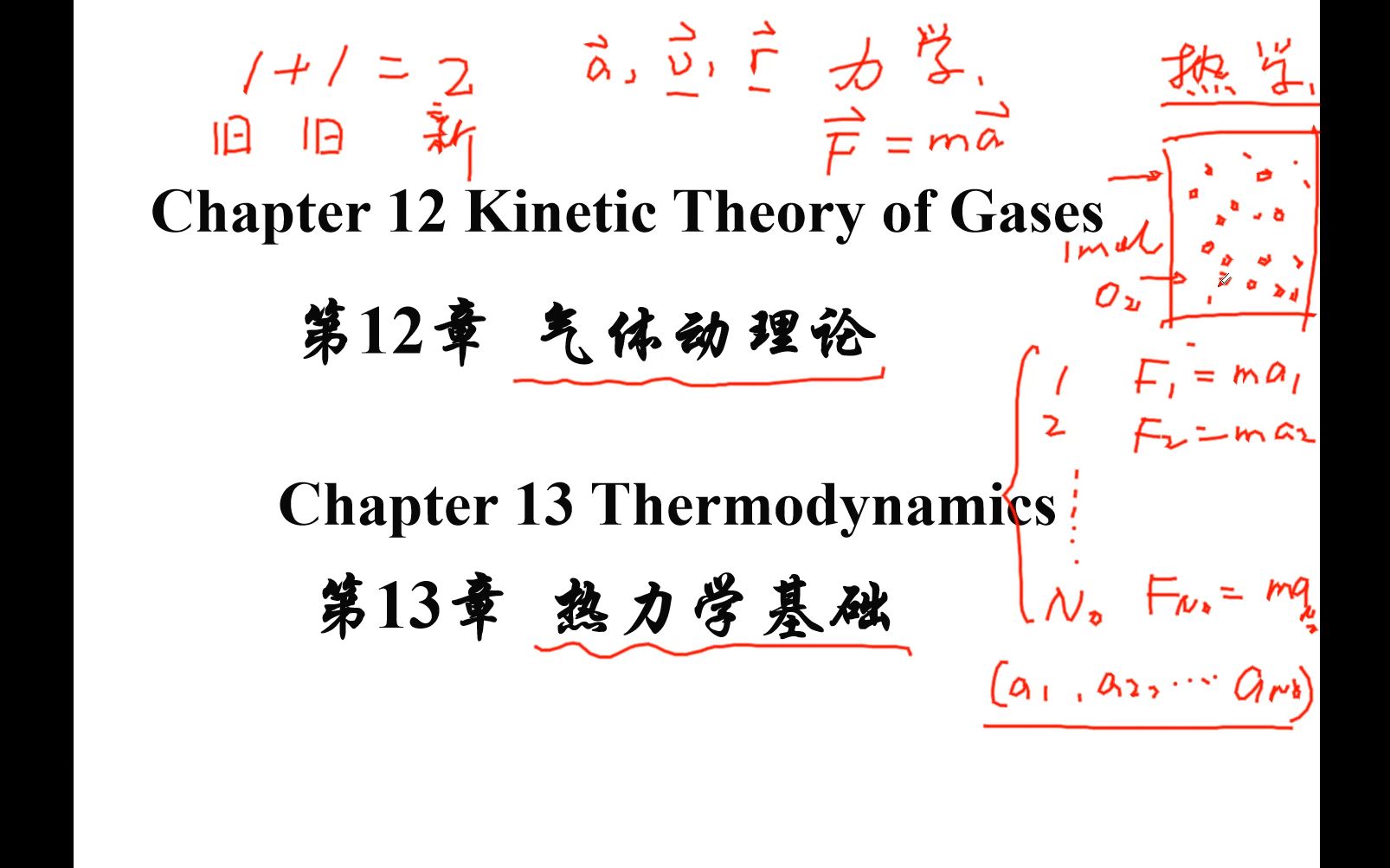 [图]18【热学】【知识点】12.1 气体动理论的基本概念 热力学为什么分成气体动理论和热力学基础这2章 黎光旭主讲 马文蔚第七版 普通物理考研