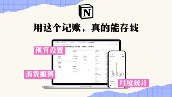 Notion记账系统，让我存下钱了！设置预算｜消费报警｜分类统计