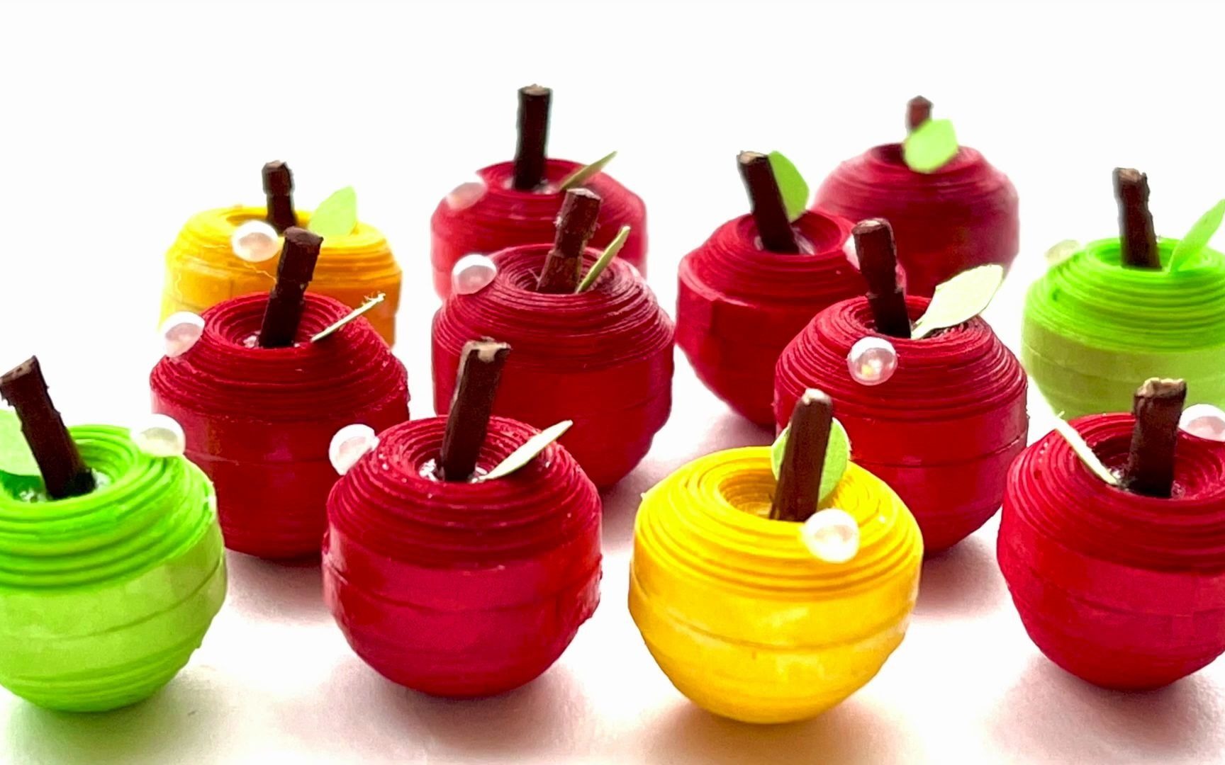 quilling 衍纸 初学者 立体衍纸 苹果