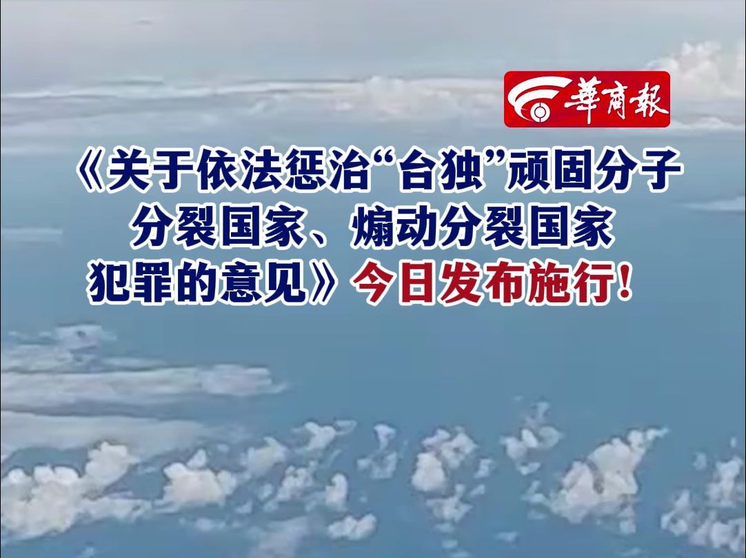 《关于依法惩治“台独”顽固分子分裂国家、煽动分裂国家犯罪的意见》今日发布施行!哔哩哔哩bilibili