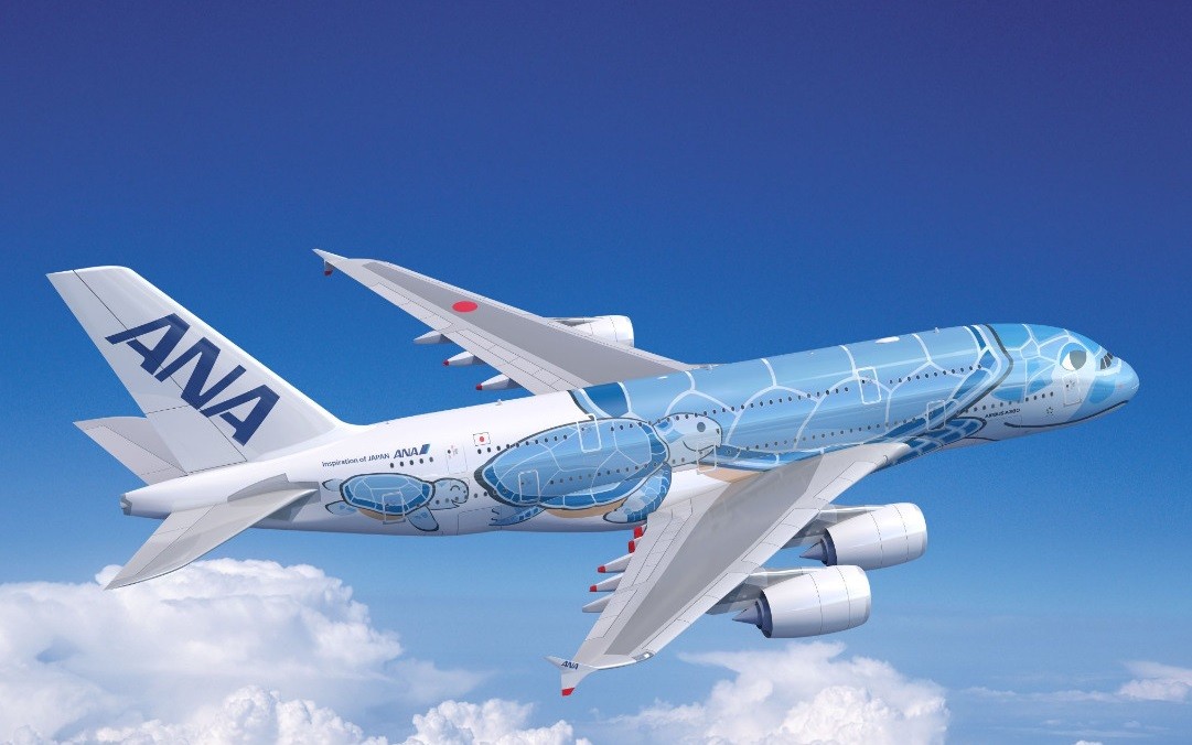 全日空首架a380蓝色海龟彩绘交付仪式