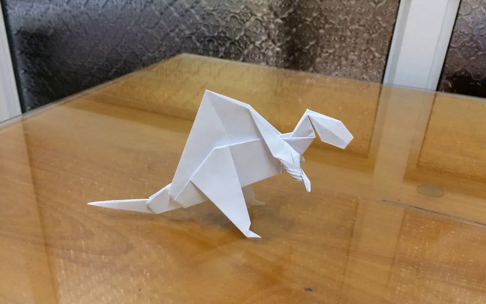 【origami tutorial】棘龙折纸教程origami dinosaur spinosaurus