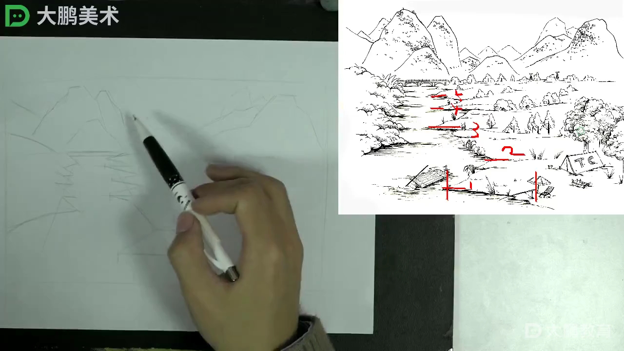 [图]美术-速写3－漓江山水-冰河